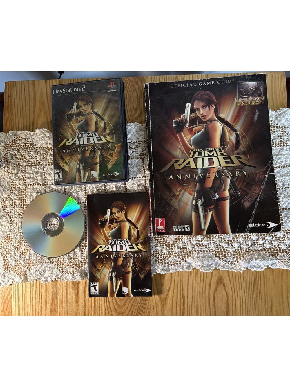 Lara Croft Tomb Raider Anniversary PS2 Complete Game Prima Guide Book Lot